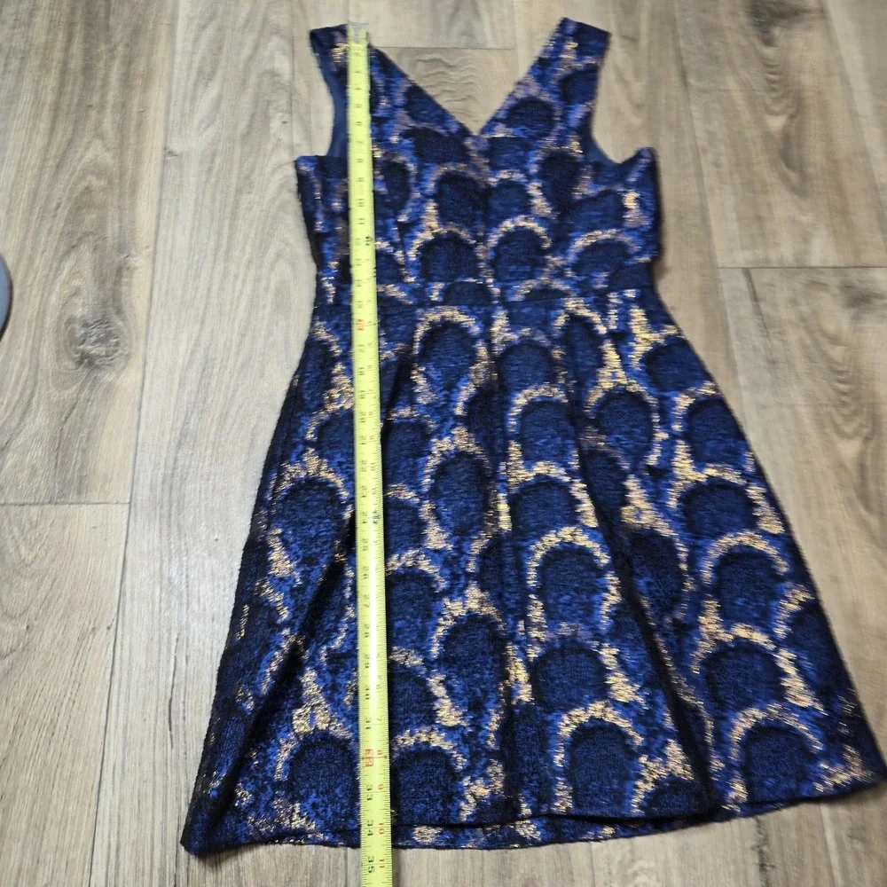 NWT J Crew Peacock Jacquard Fit and Flare Party Dress Size 9 - Picture 11 of 14